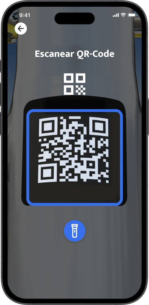 Tela de leitura de QR code no app hubmob